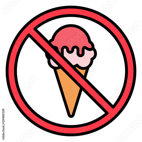 Illustration of No Food Sign Filled Icon