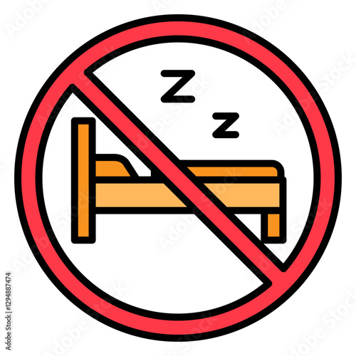 Illustration of No Resting Sign Filled Icon