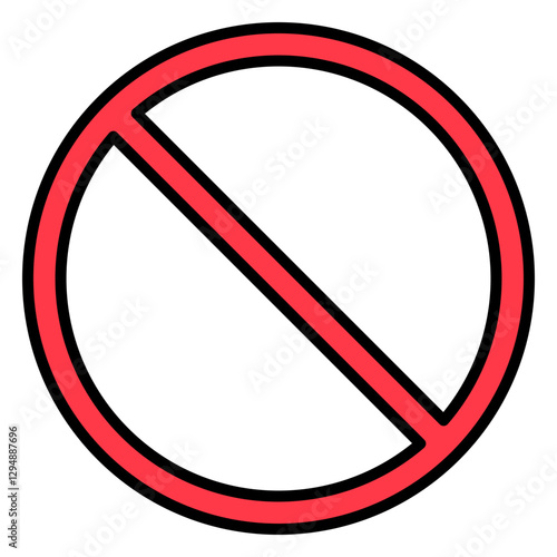 Illustration of Prohibition Sign Filled Icon