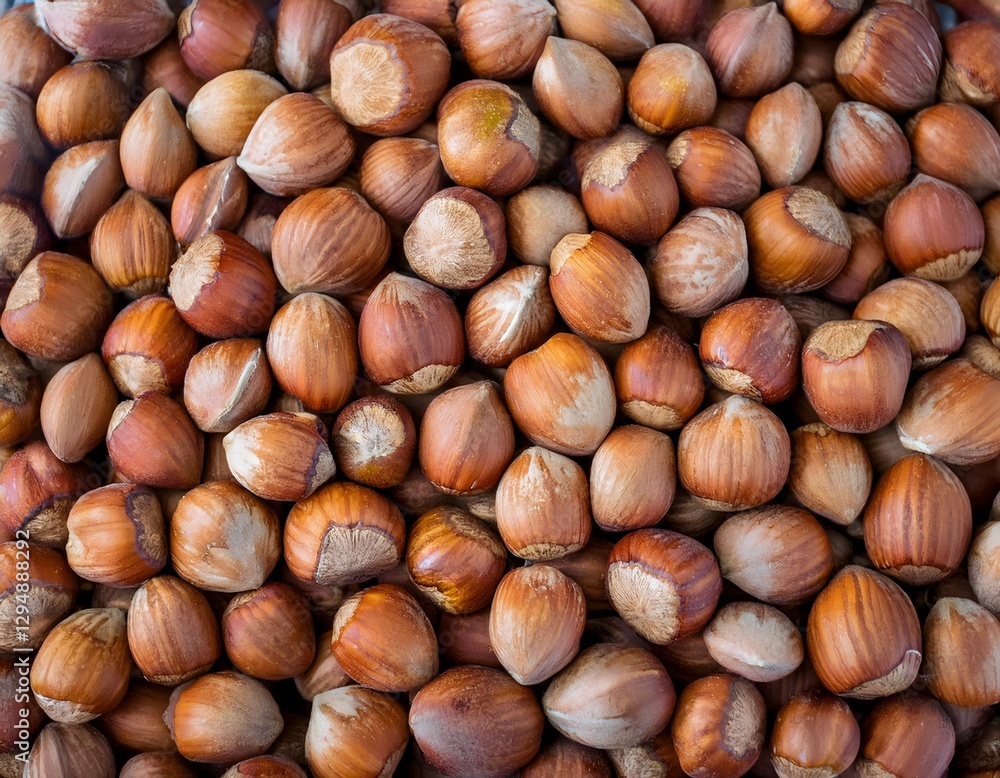 Brown Hazelnut Shells Close-Up, Organic and Natural Look Brown Hazelnut Shells Close-Up, Organic and Natural Look