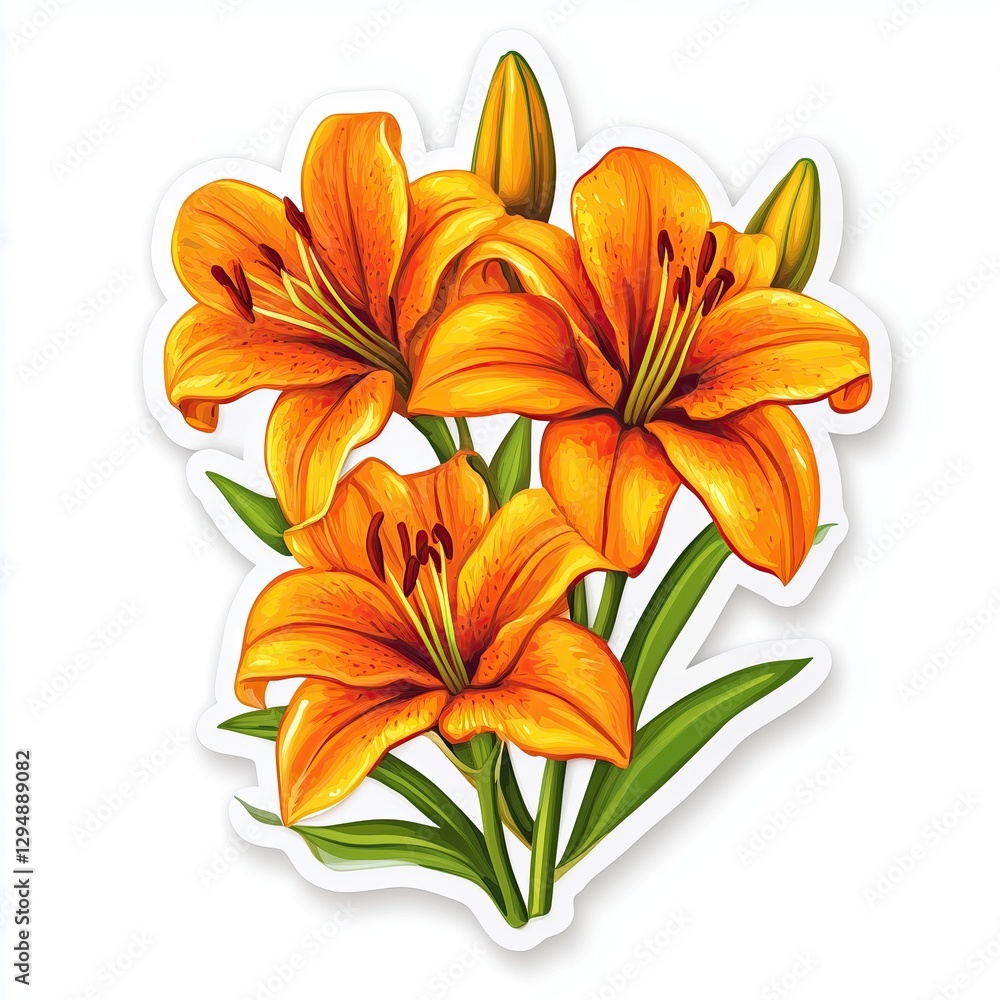 Fototapeta premium contour-cut sticker Saffron aesthetic quality of the beautiful, 3d rendering, design sticker, vector art sticker, high resolution, detailed, on white background generated AI