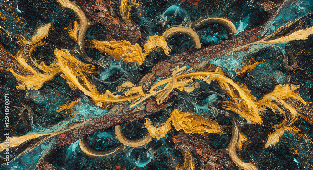 Obraz premium Colorful Abstract Art with Swirls and Organic Shapes in Fluid Modern Design Patterns