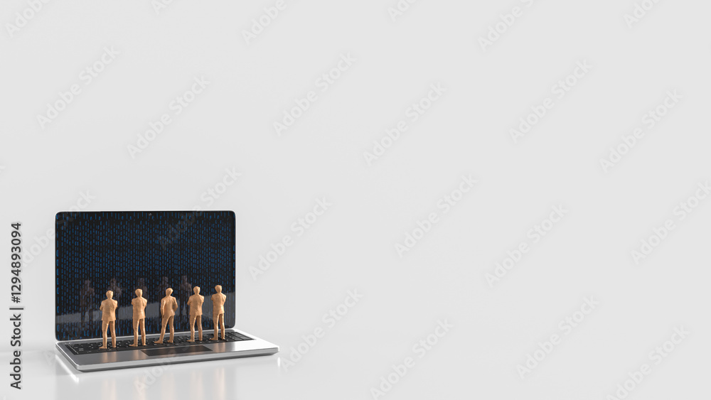The Man on Notebook for Business Concept 3d Rendering. The Man on Notebook for Business Concept 3d Rendering.