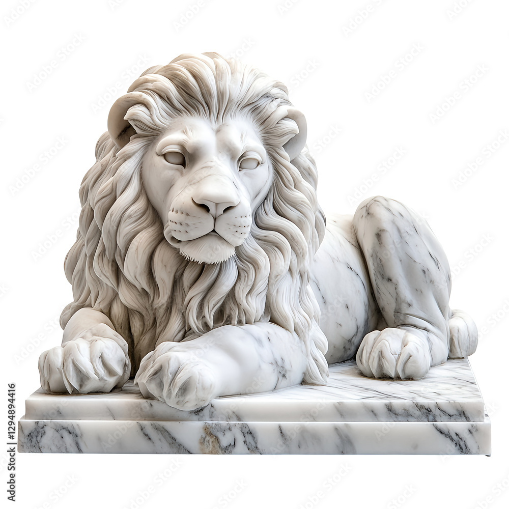 Marble lion sculpture isolated on transparent background Marble lion sculpture isolated on transparent background