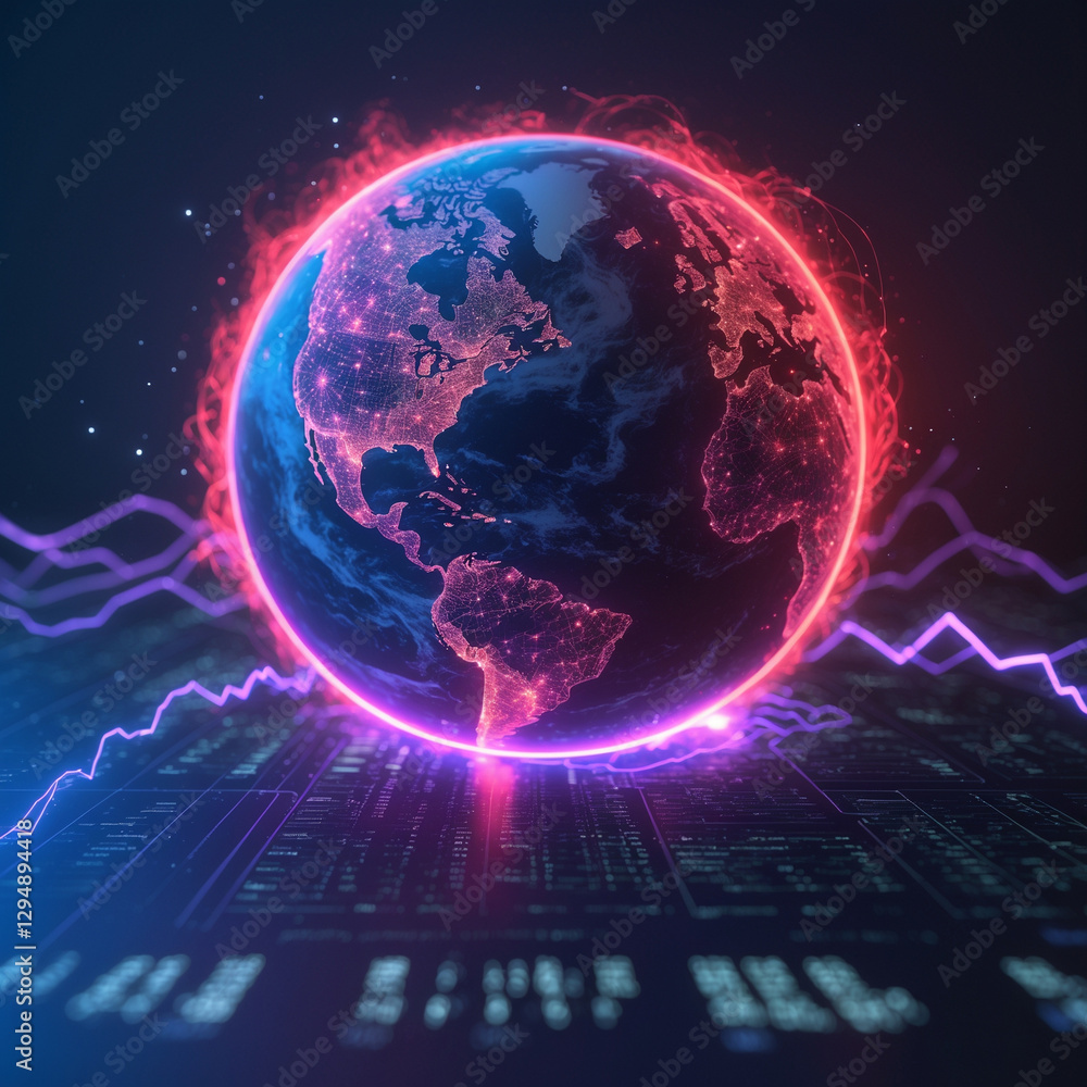 planet earth in space with traces of global warming planet earth in space with traces of global warming