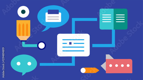 These descriptions focus on conveying the interaction between writers and AI tools in a visually engaging and clear manner.