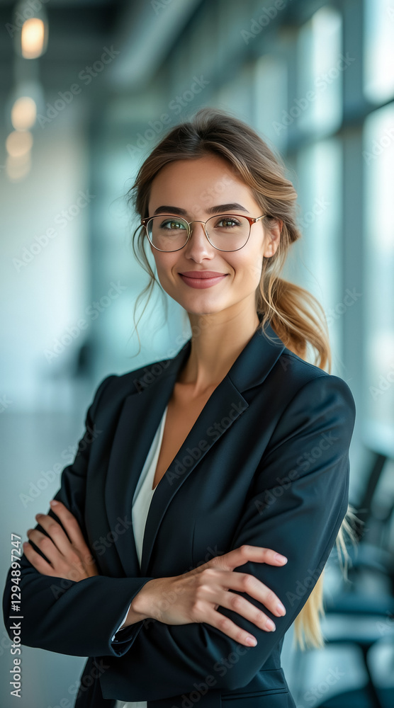 Fototapeta premium portrait of a confident businesswoman in a dark suit