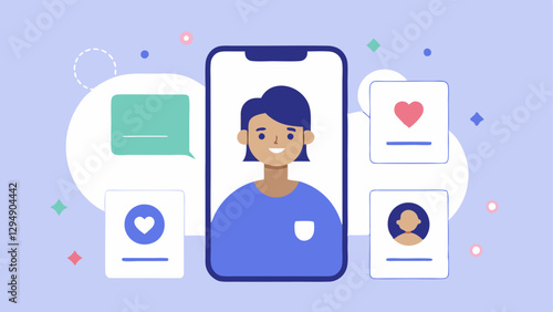User Profiles An illustration of user profiles within the app showcasing personalized features such as customized selfcare plans and progress tracking.