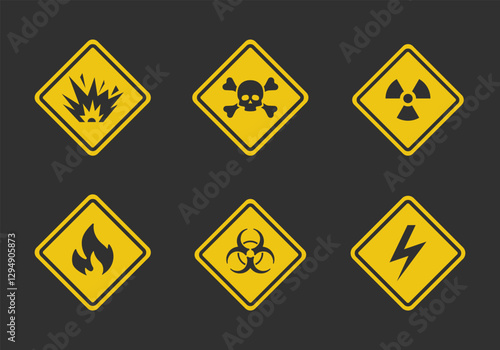Free Download Warning sign set. Flat vector illustration.  - GFXLoad