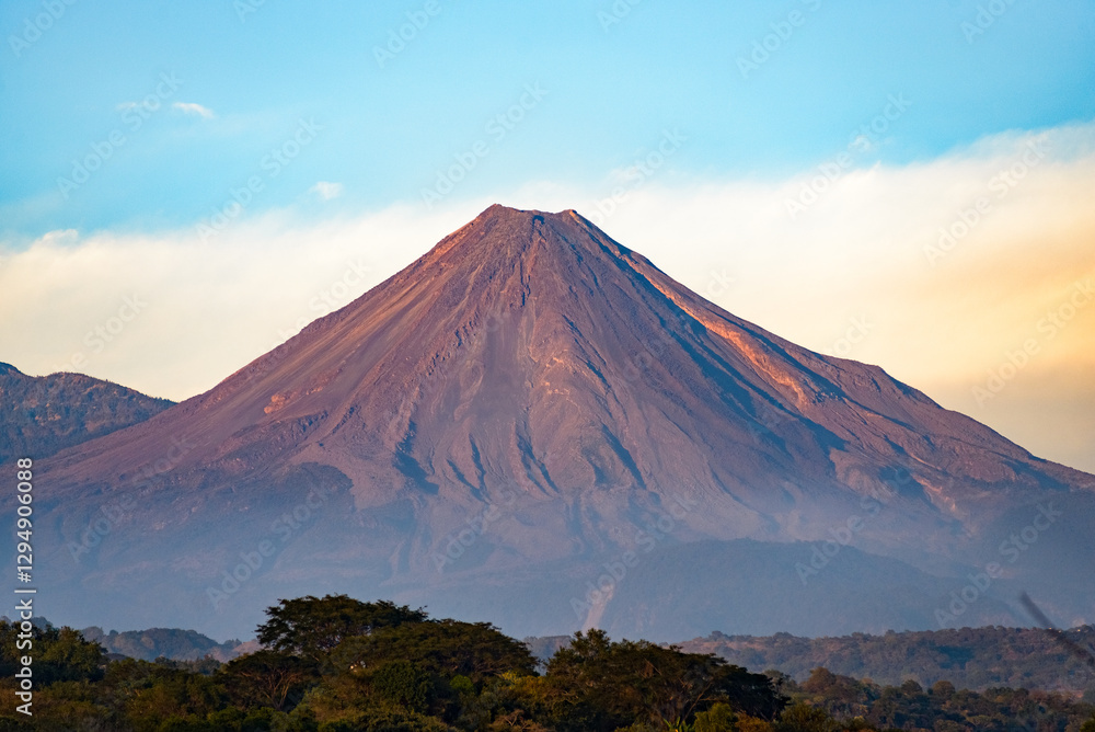 A breathtaking view of majestic volcano in Colima, Mexico. A breathtaking view of majestic volcano in Colima, Mexico.