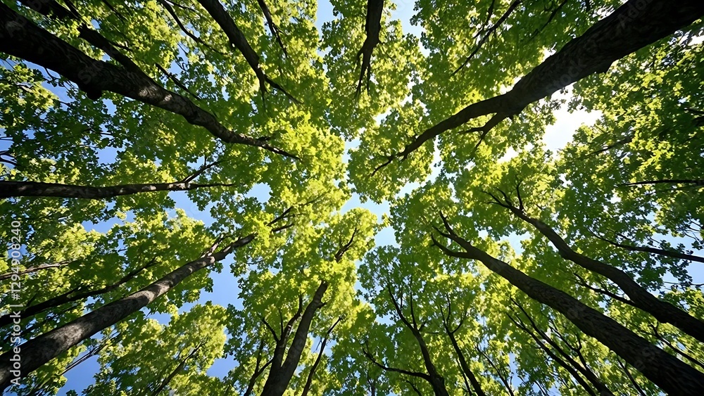 Sunlight Through Canopy: A Forest's Upward View