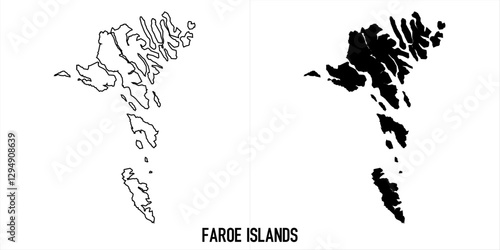 High detailed vector map - faroe Islands