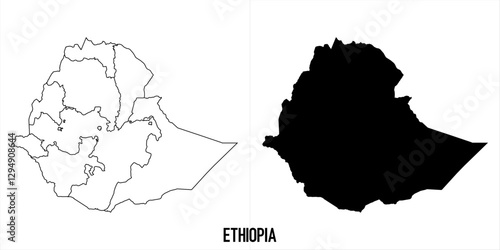 High detailed vector map - ethiopia