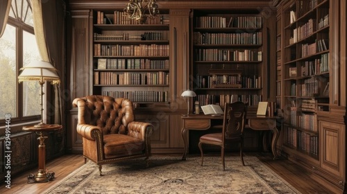 Elegant Library Interior Design photo