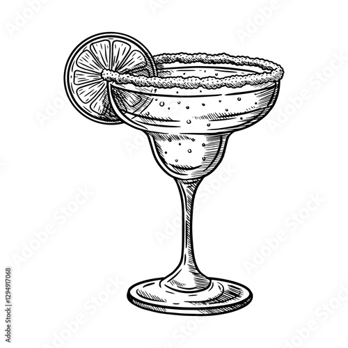 hand draw vector Illustration of drink glass, show, cocktail, martini