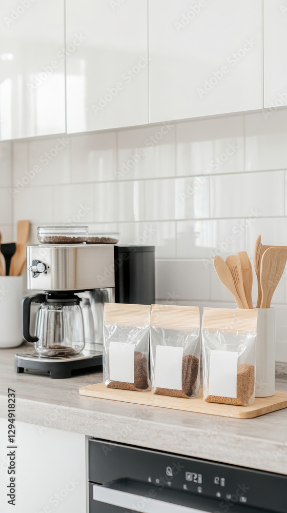Modern home kitchen with freeze drying setup for food preservation and storage Modern home kitchen with freeze drying setup for food preservation and storage