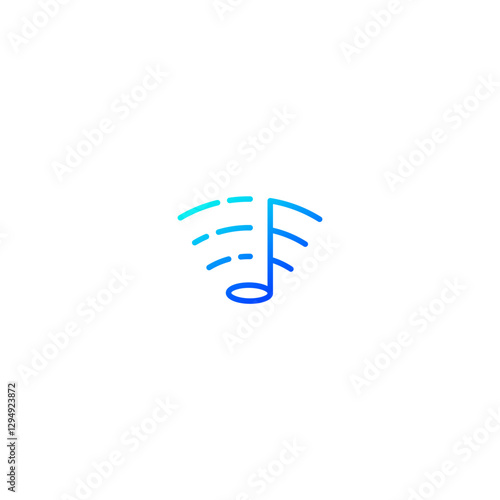 music signal or music lyrics logo concept vector icon