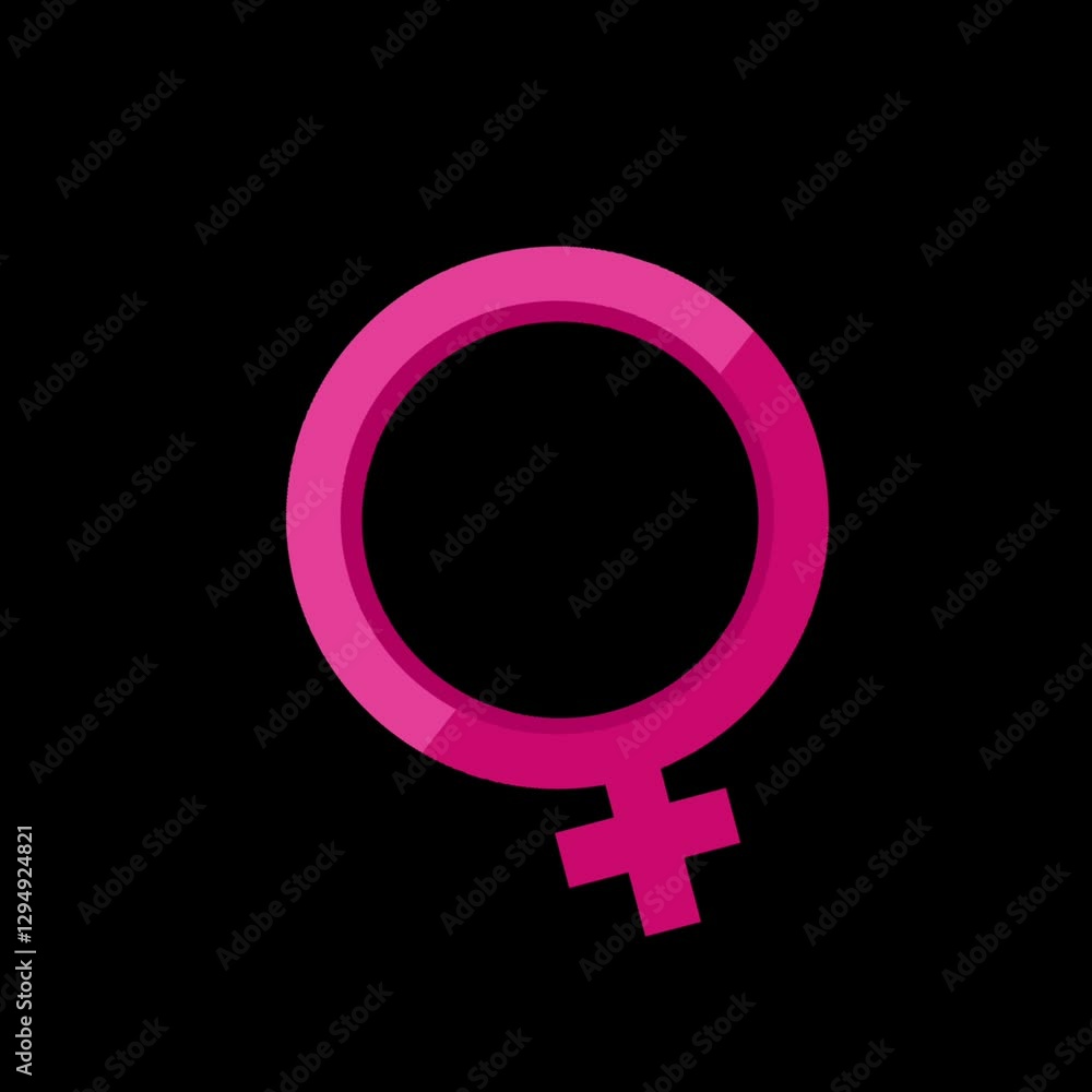 Animation of Woman female girl symbol icon. Fit for diversity equality feminine presentation. Animation of Woman female girl symbol icon. Fit for diversity equality feminine presentation.
