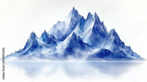 Wallpaper Mural Majestic icy mountain range reflected in serene water, evoking tranquility and natural beauty Torontodigital.ca