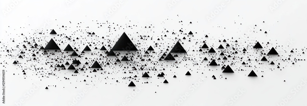 Fototapeta premium Abstract Geometric Triangle Pattern in Black and White Minimalistic Design