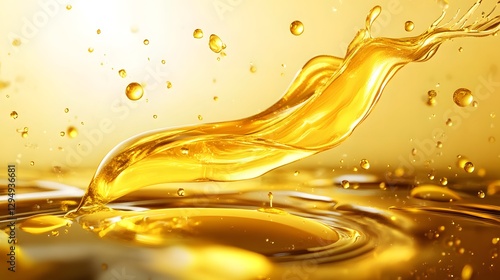 Oil drops. Yellow transparent splashes of machine or cosmetic golden oil vector realistic template. Illustration of liquid oil, drop and splash
