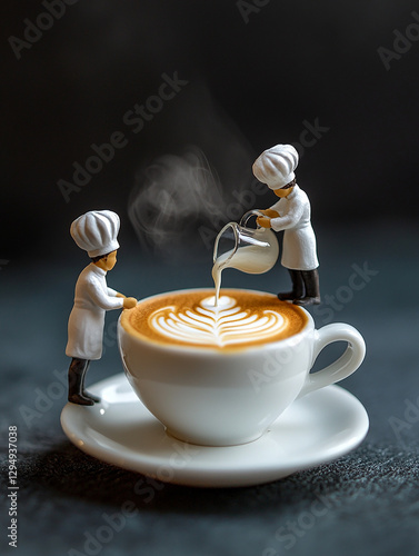 Obraz na płótnie mini barista sur une tasse . IA Generative w salonie