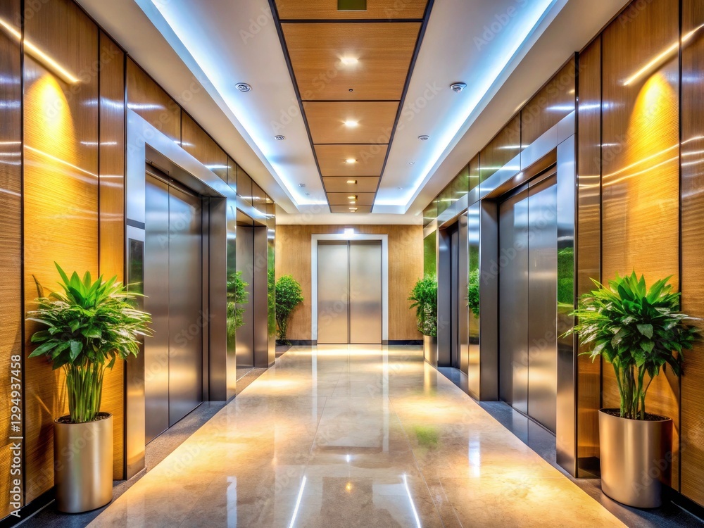 Modern Office Building Elevator Lobby, Hallway Interior Design, Corporate Architecture Photography Modern Office Building Elevator Lobby, Hallway Interior Design, Corporate Architecture Photography
