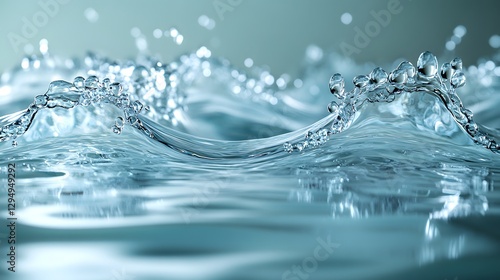 Captivating Close-Up of Water Flowing Over a Curved Glass Surface, Exhibiting the Beautiful Patterns of Laminar Flow in Fluid Dynamics