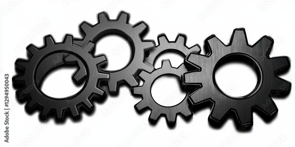 Minimalist Interlocking Gears Illustration Black and White Line Art with Soft Ambient Lighting Minimalist Interlocking Gears Illustration Black and White Line Art with Soft Ambient Lighting