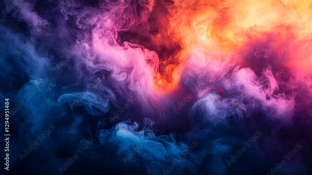 A Captivating Abstract Art Piece Featuring Billowing Smoke-like Patterns Merged with Bright Neon Colors for a Stunning High Contrast Effect A Captivating Abstract Art Piece Featuring Billowing Smoke-like Patterns Merged with Bright Neon Colors for a Stunning High Contrast Effect