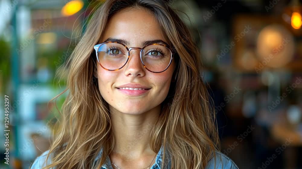 Portrait of a smiling woman wearing glasses Portrait of a smiling woman wearing glasses