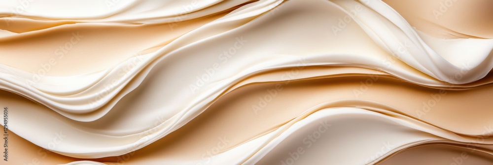Obraz premium Minimalist geometric art in shades of mocha mousse with soft lighting and smooth forms
