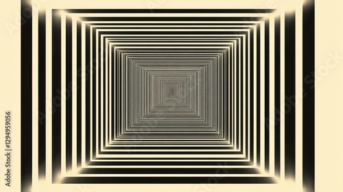 Abstract perspective of converging lines creating a tunnel effect with a gradient background