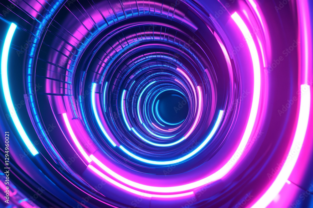 A mesmerizing 3D abstract background with a hypnotic spiral of interconnected, glowing neon tubes, forming an infinite vortex. The surreal movement and deep reflections enhance the futuristic digital A mesmerizing 3D abstract background with a hypnotic spiral of interconnected, glowing neon tubes, forming an infinite vortex. The surreal movement and deep reflections enhance the futuristic digital