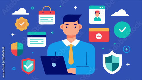 These vector illustrations can effectively convey the essential activities and responsibilities of a Privacy and Data Protection Officer in a visually engaging manner.