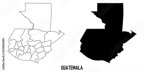 High detailed vector map - guatemala