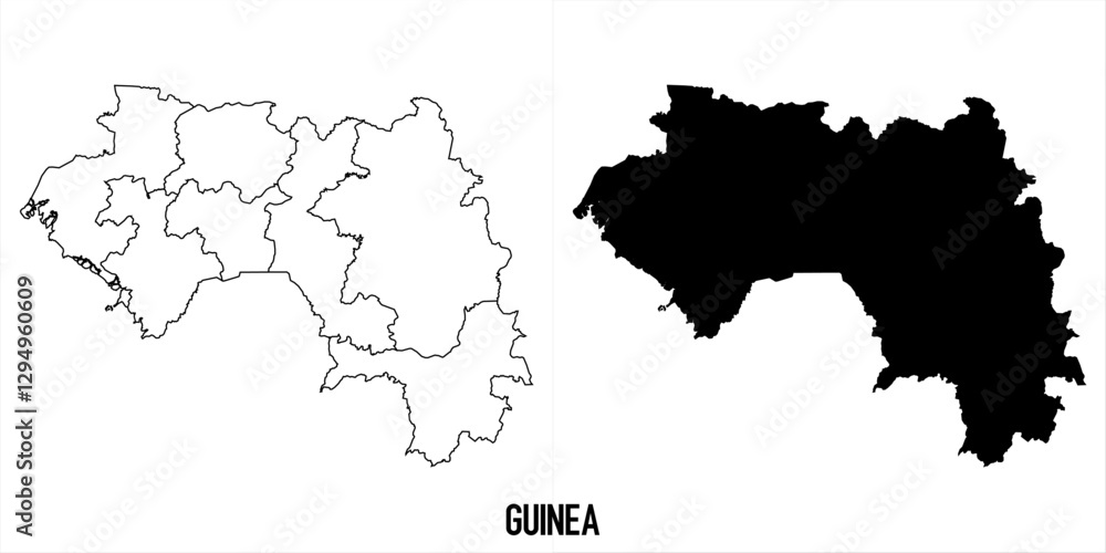 Fototapeta premium High detailed vector map - guinea