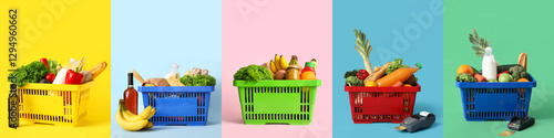 Set of shopping baskets wit...