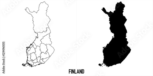 High detailed vector map - finland
