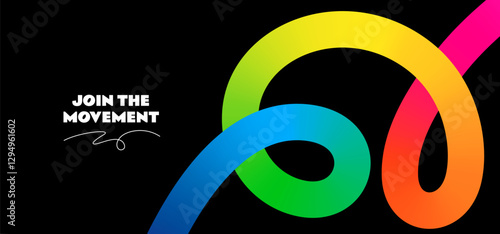 Abstract Line with Color Gradient. Background with 3D Spiral Shape. Vector Rainbow Wave. Graphic Design with Curved Color Ribbon