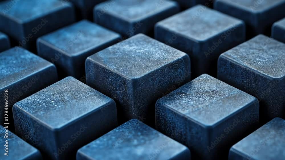 Abstract Blue Cubes: A Textured 3D Pattern Abstract Blue Cubes: A Textured 3D Pattern