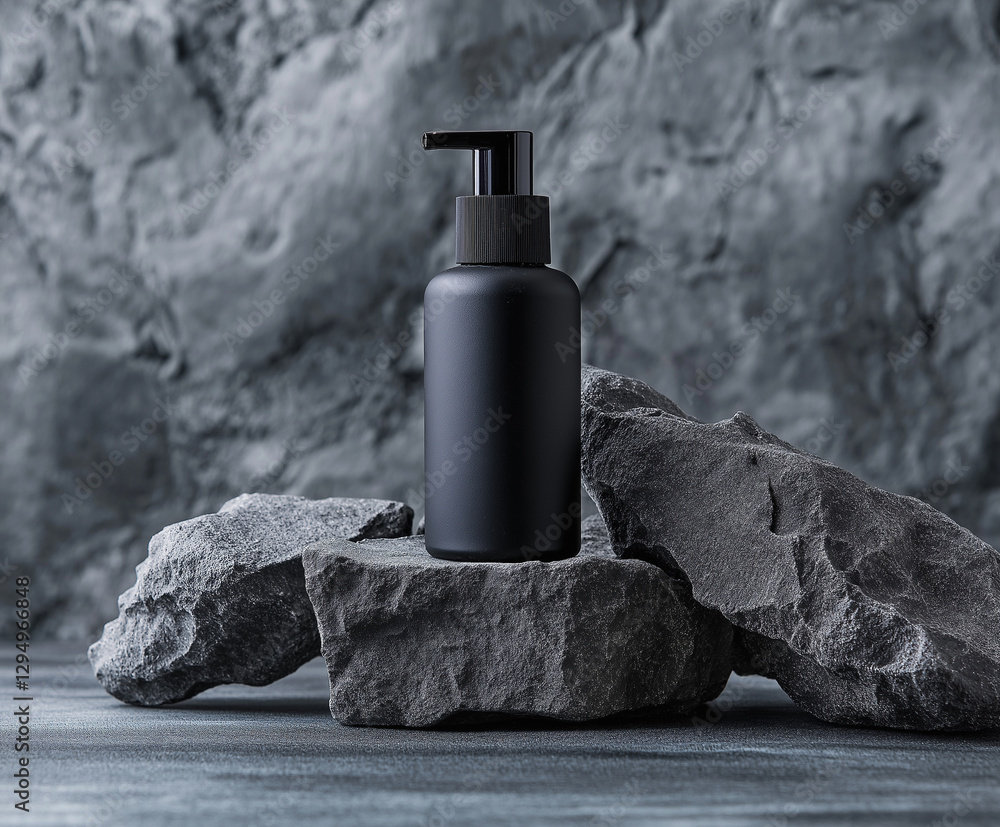 © CreativeUniverse - Men's black facial cleanser rock spray © CreativeUniverse - Men's black facial cleanser rock spray