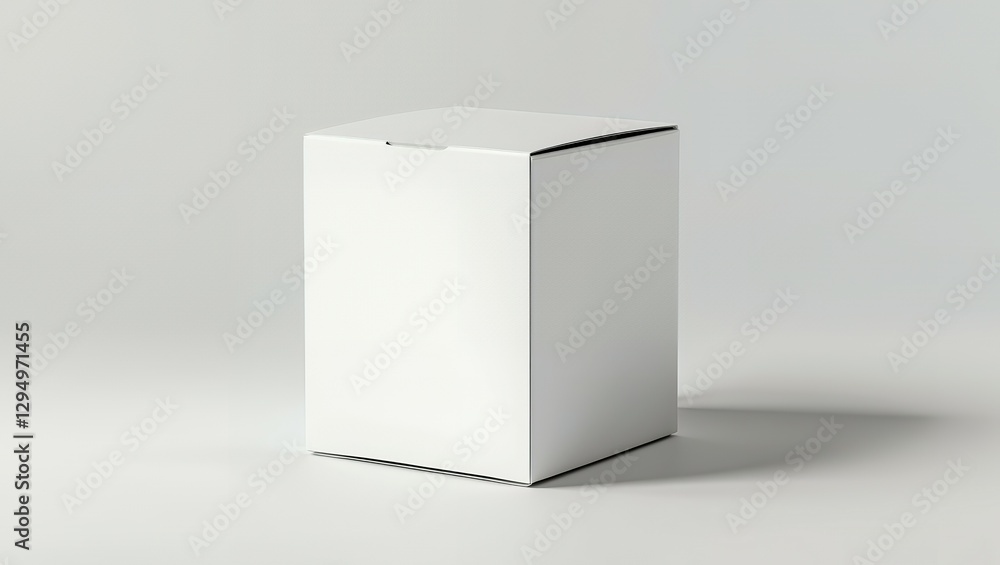 White horizontal rectangle blank box from top side far angle 