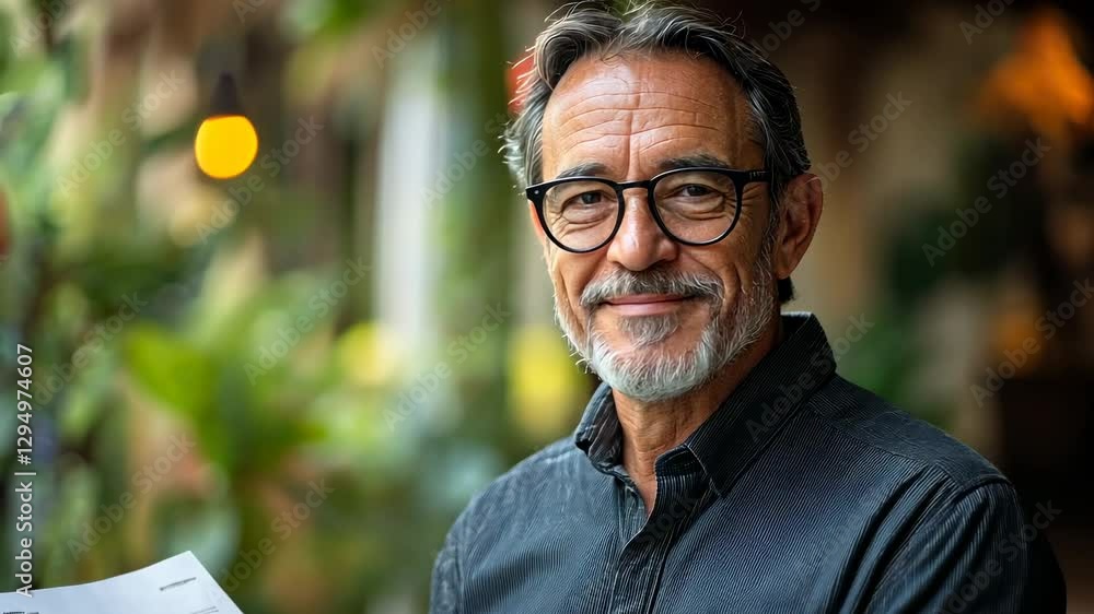 Portrait of a Mature Man Holding Documents Portrait of a Mature Man Holding Documents