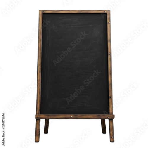 Blackboard wood texture design sign isolated on transparent background