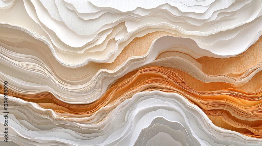 Obraz premium Detailed layers of textured paper showcase creativity and craftsmanship in a minimalist artwork