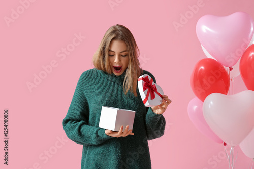 Surprised young woman with ...