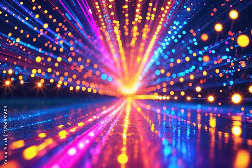 Fototapeta premium Captivating Shimmering Light Trails Background in Vibrant Colors