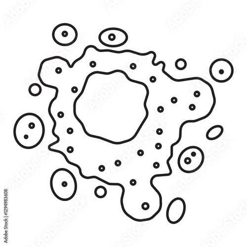 cancer cell apoptosis line icon