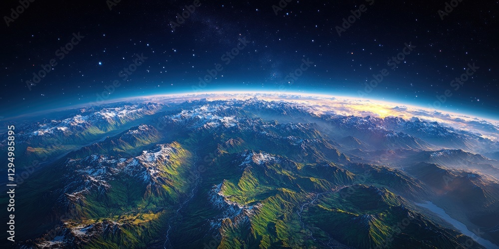 Fototapeta premium New Zealand Space View Hyper-Realistic Landscape